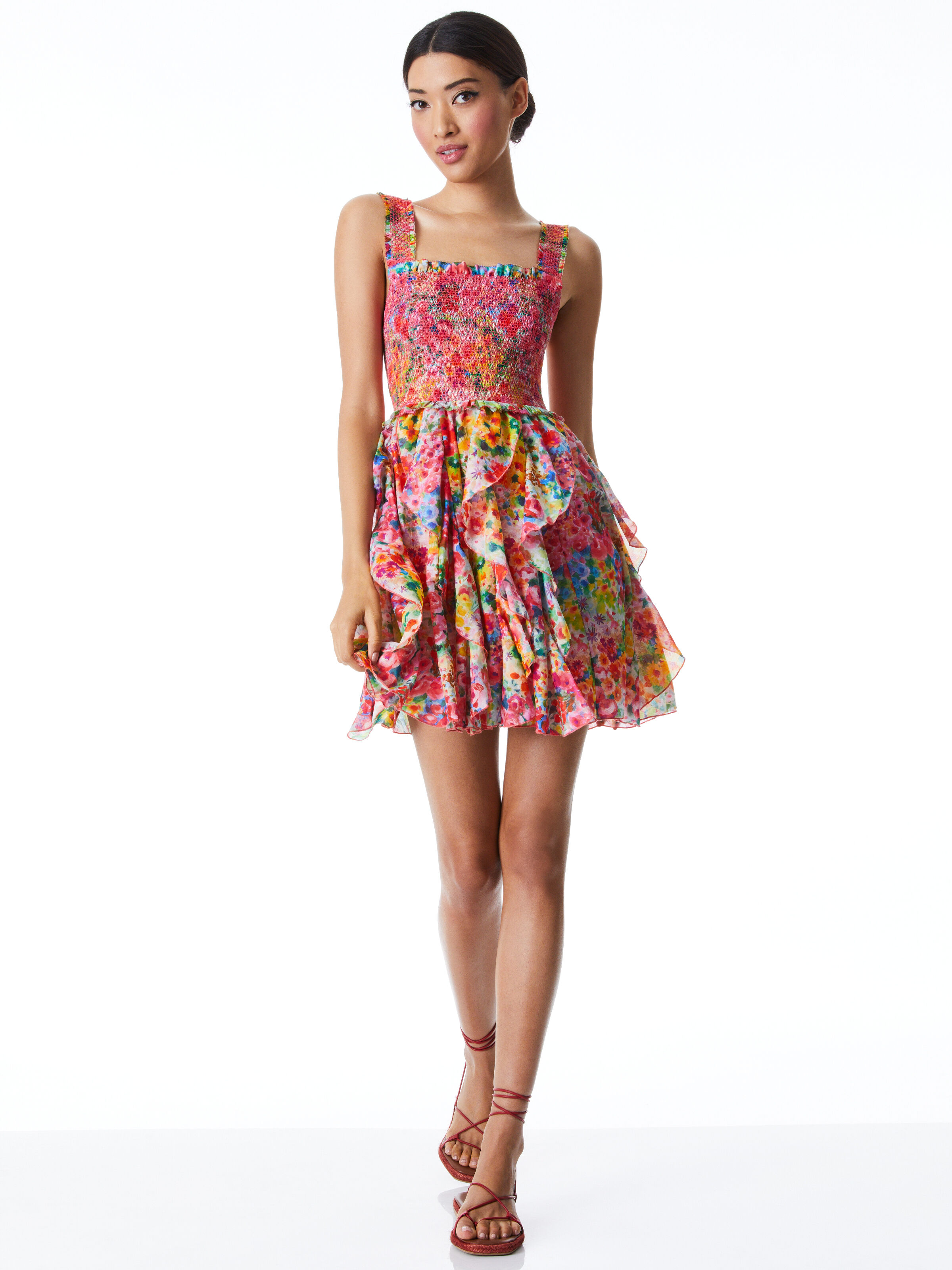 Alice + Olivia Chara Long-Sleeve Bubble Mini Dress | Neiman