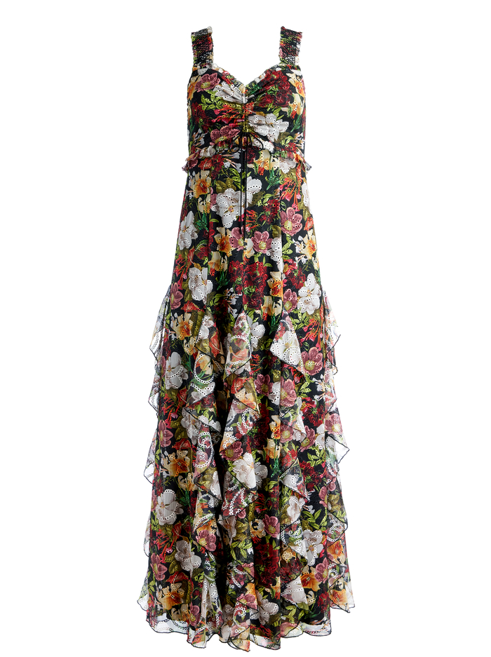 RUE GODET MAXI DRESS - JUNIPER FLORAL BLACK image 5 - Alice And Olivia
