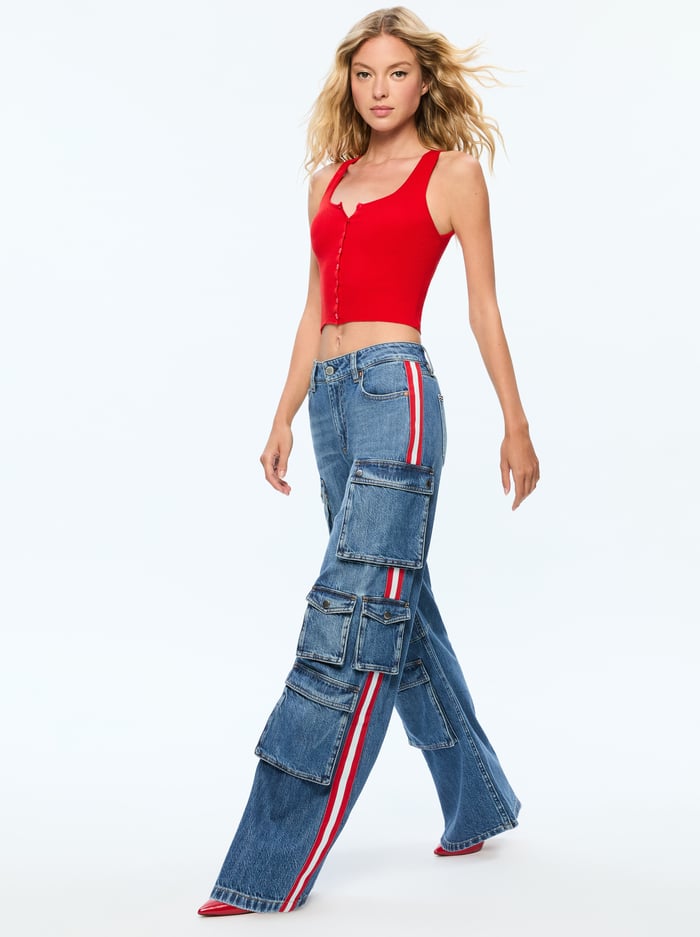 OLYMPIA JEAN - AVERY BLUE/BRIGHT RUBY image 1 - Alice And Olivia