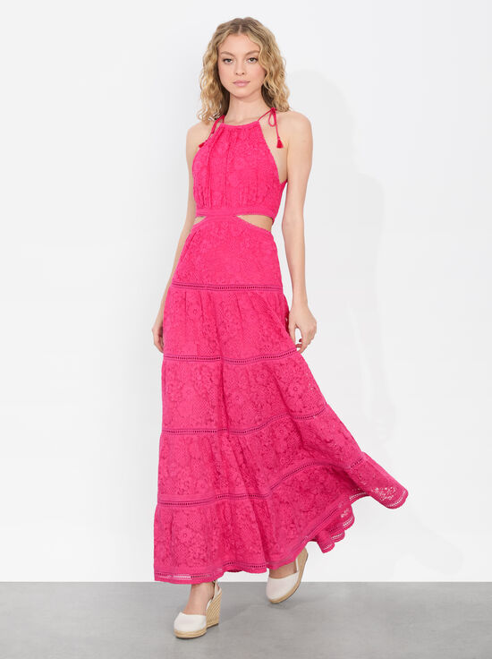 RASPBERRY-MYRTICE MAXI DRESS