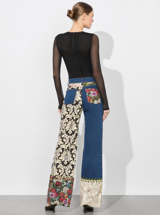 LOLA BLUE/MULTI-WEEZY MIXED MEDIA JEAN