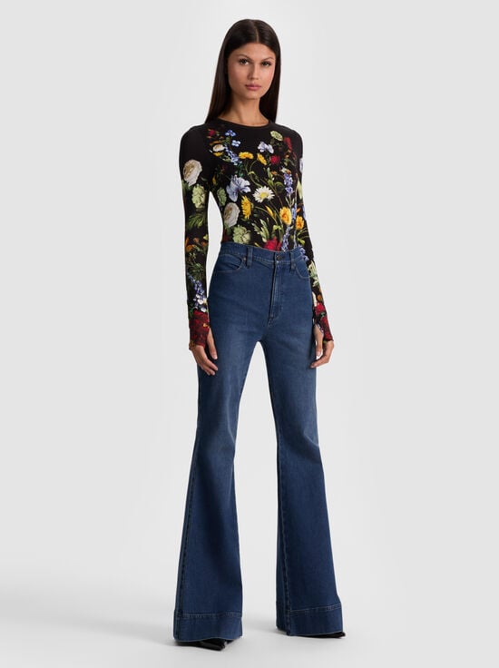 SOCIAL HOUR BLACK-OLEA LONG SLEEVE BODYSUIT
