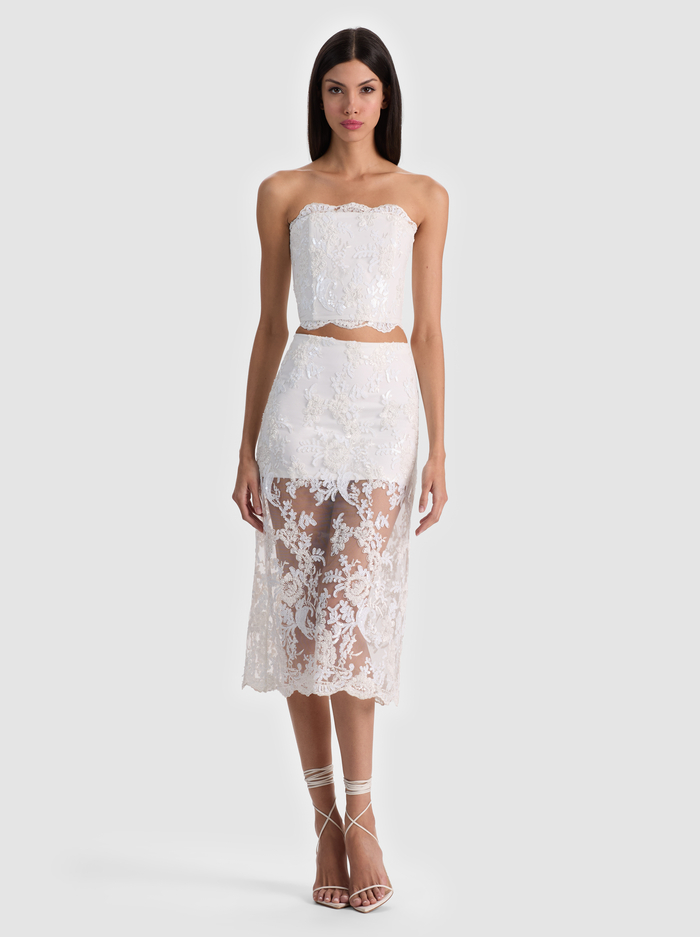 CERESI EMBELLISHED LACE BANDEAU TOP - OFF WHITE image 4 - ALICE + OLIVIA