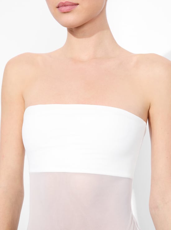 OFF WHITE-BANDEAU STRAPLESS BODYSUIT