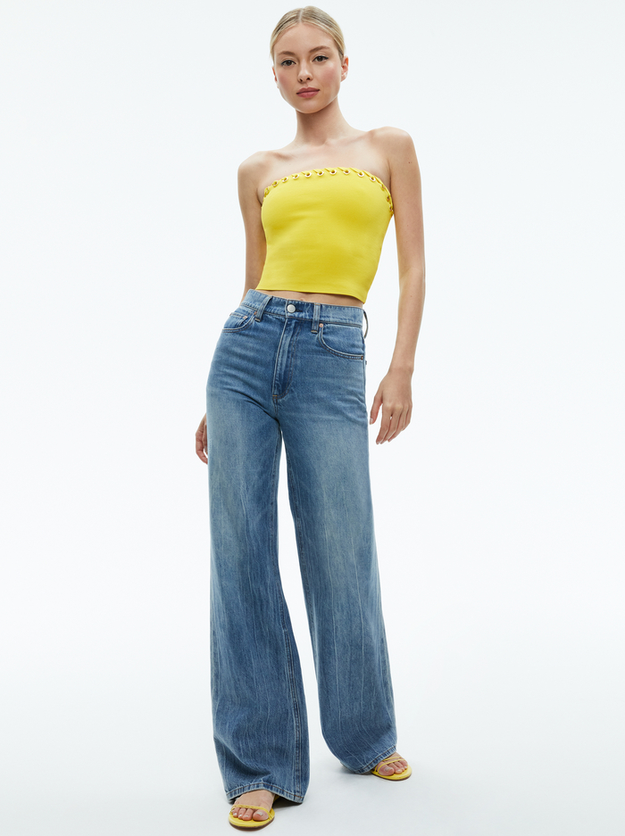 ALISON GROMMETS TUBE TOP - HAPPY YELLOW image 4 - Alice And Olivia