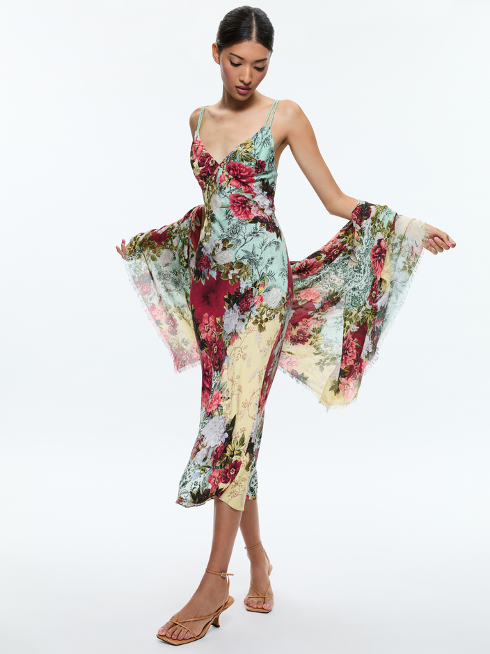 KIRO V NECK SLIP DRESS + LOLA SCARF - 