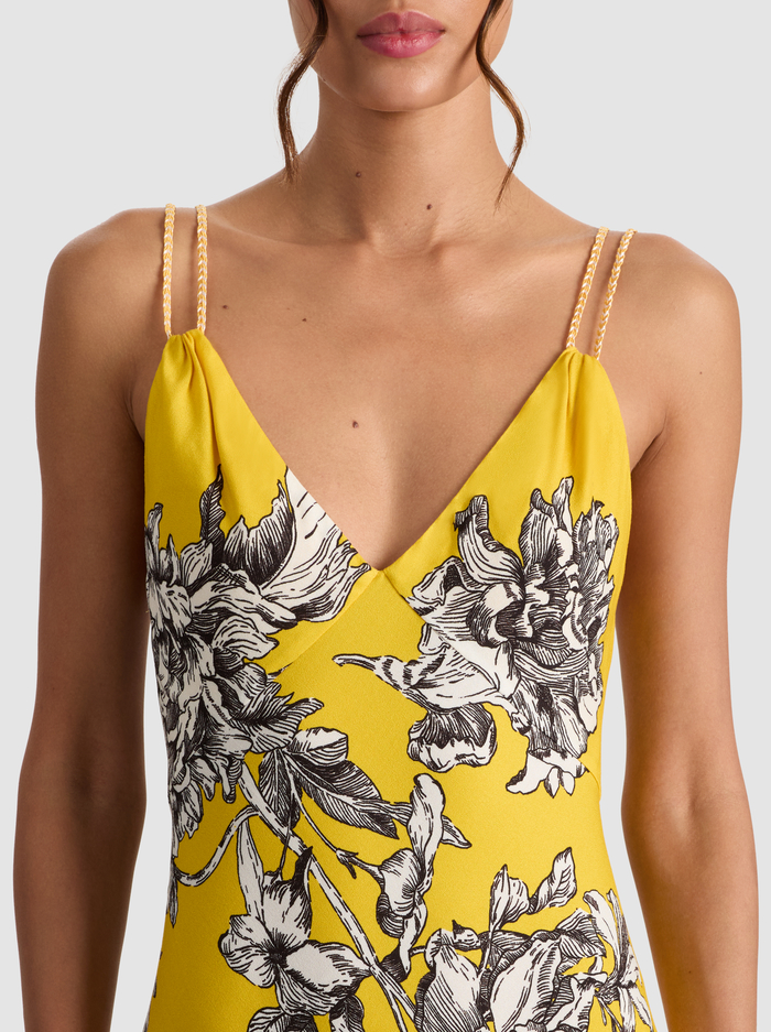 KIRO MIDI DRESS - BLOOMING WILD GOLDEN HOUR image 2 - Alice And Olivia