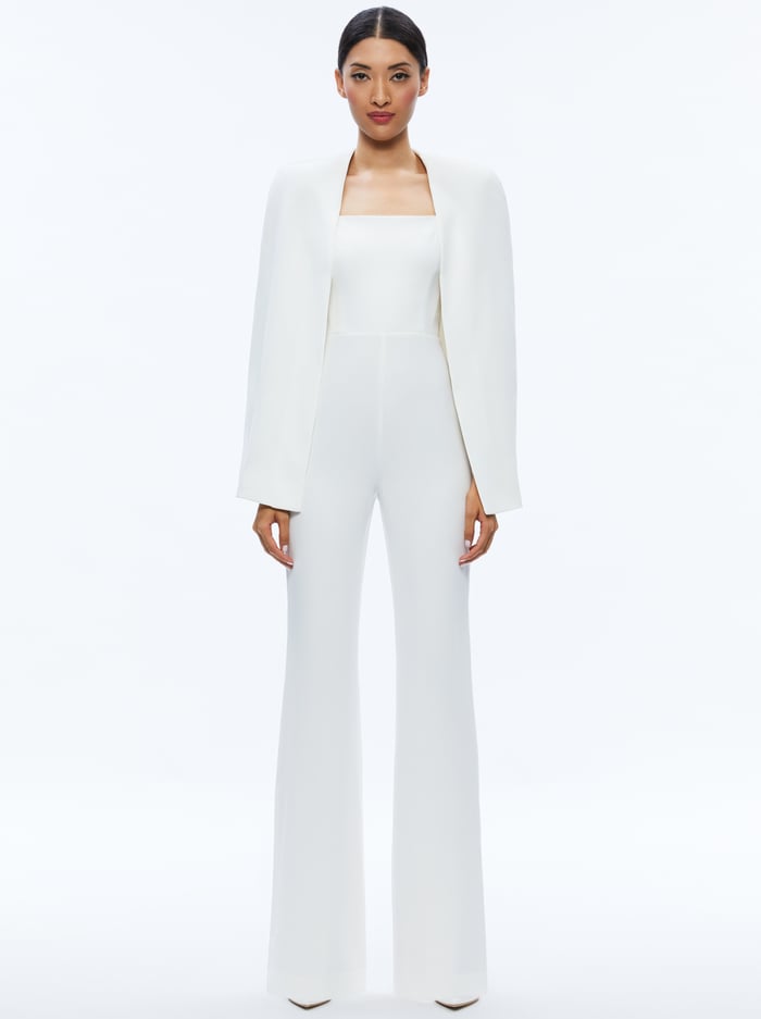 NOVA CAPE JUMPSUIT - ECRU - Alice And Olivia