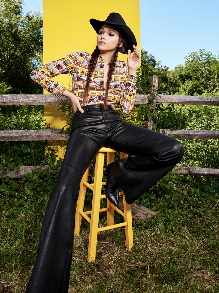 WILLA POSTCARD PRINTED BLOUSE - WESTERN POSTCARD image 6 - Alice And Olivia