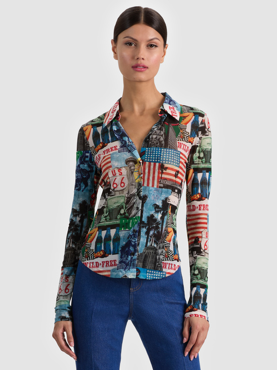 OPEN ROAD-JADE MESH BUTTON DOWN