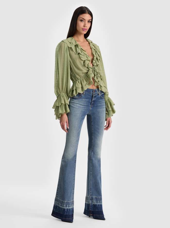 TENNEY CROPPED TOP - SAGE image 4 - ALICE + OLIVIA