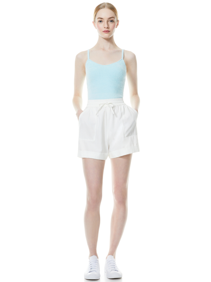 RHEA FUZZY CROPPED TANK - POWDER BLUE image 3 - Alice And Olivia
