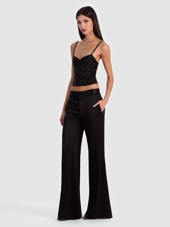 BLACK-NINA EMBELLISHED BUSTIER TOP