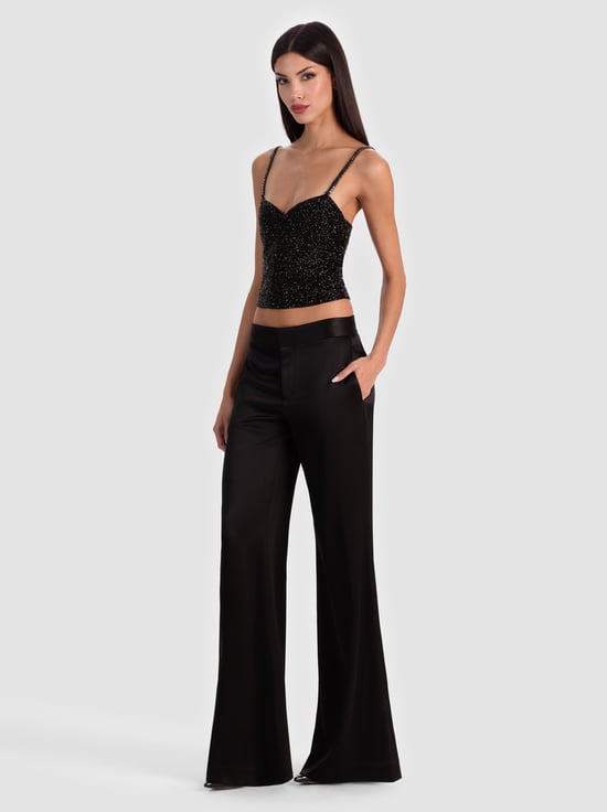 BLACK-NINA EMBELLISHED BUSTIER TOP