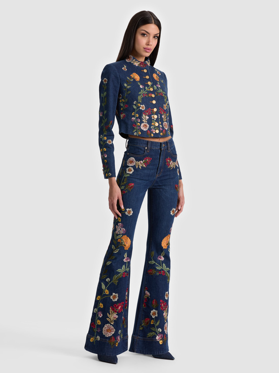 CATHERINE DARK MULTI-BEAUTIFUL EMBROIDERED JEAN