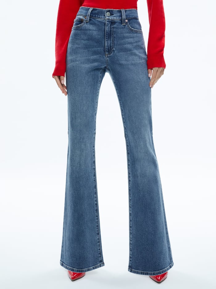 STACEY MID RISE BELL JEAN - ALBEE VINTAGE BLUE - Alice And Olivia