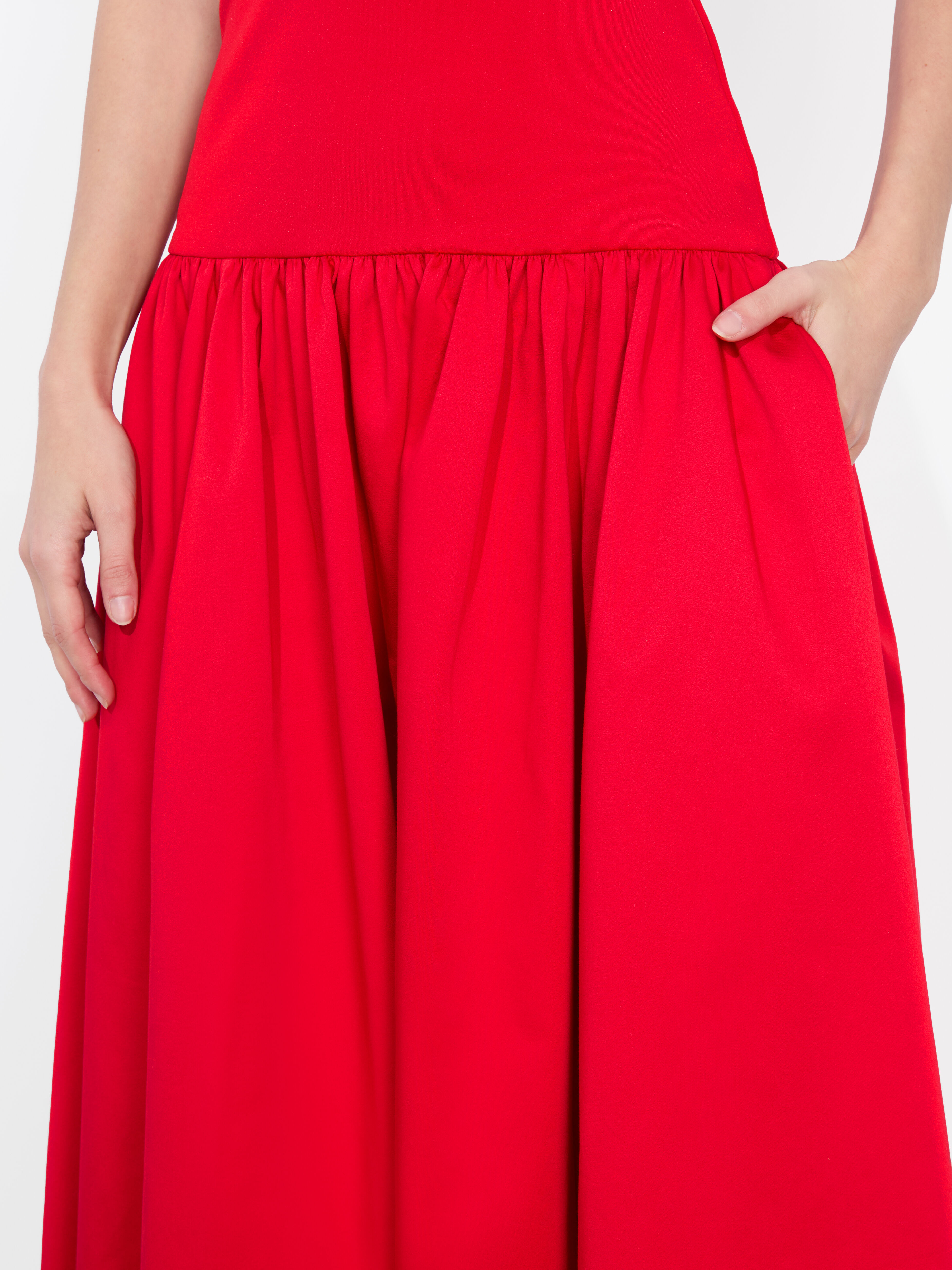 Oriana Drop Waist Mini Dress In Bright Ruby | Alice + Olivia