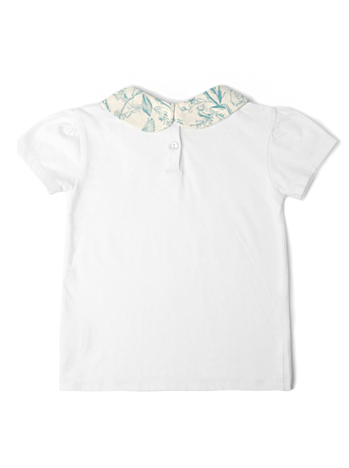 A+O x DOTTY DUNGAREES PETER PAN COLLAR TOP - ANTIQUE BUTTERFLY OFF WHITE image 6 - ALICE + OLIVIA