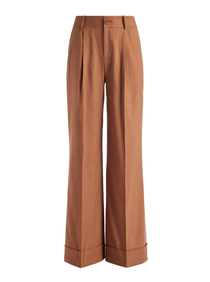 TOMASA CUFFED LINEN TROUSER - CAMEL image 5 - Alice And Olivia
