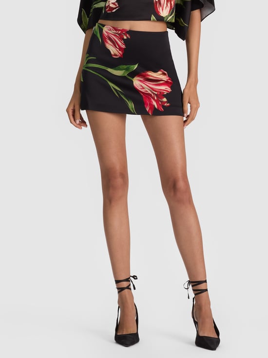 SOFT TULIP BLACK-RUBI MINI SKIRT