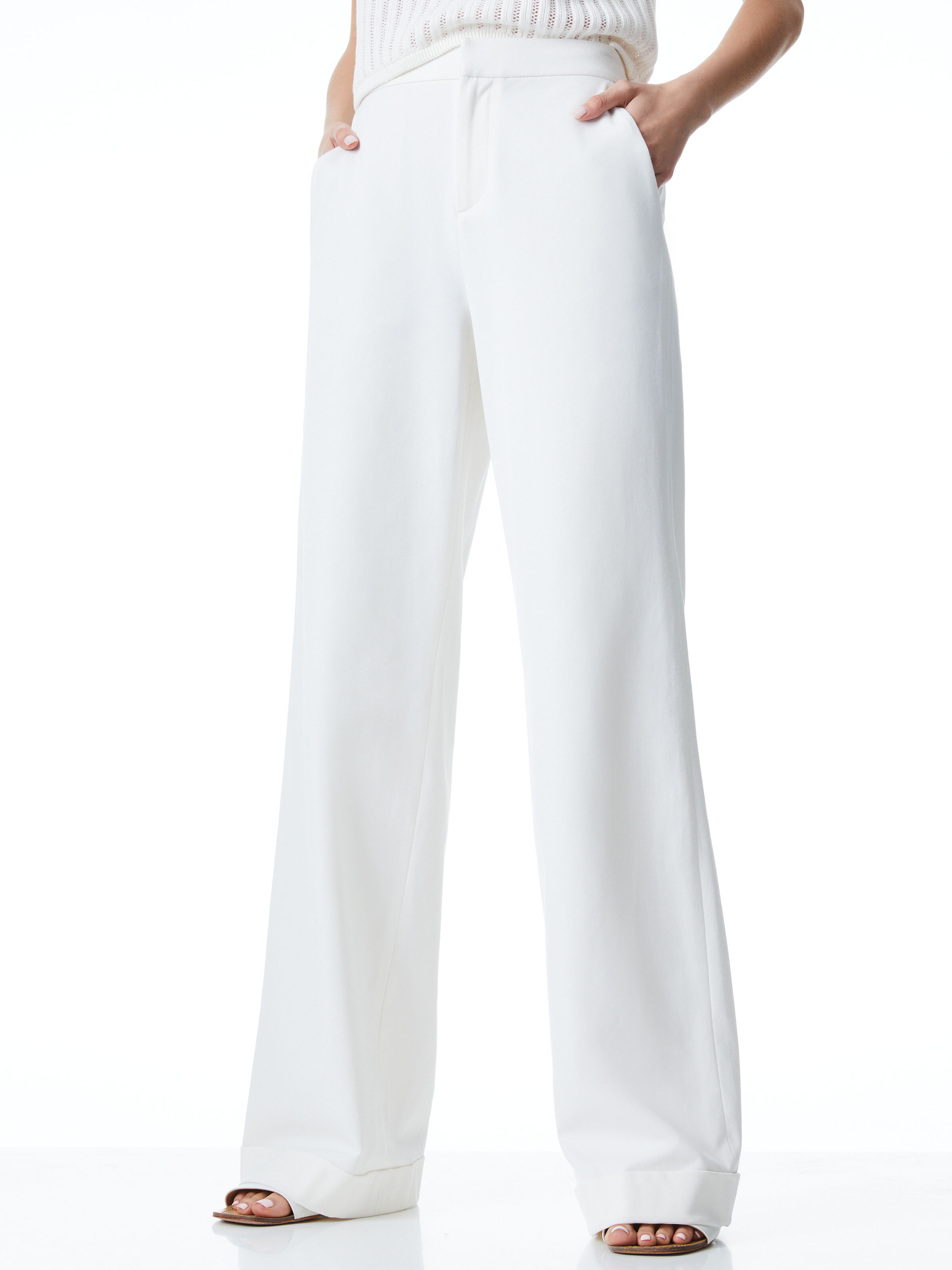 Alice and olivia white pants clearance