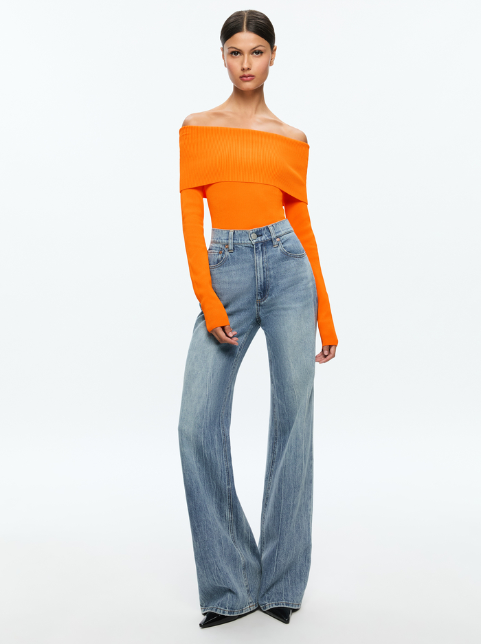 DOLAN PULLOVER - ORANGE BLAZE image 2 - Alice And Olivia