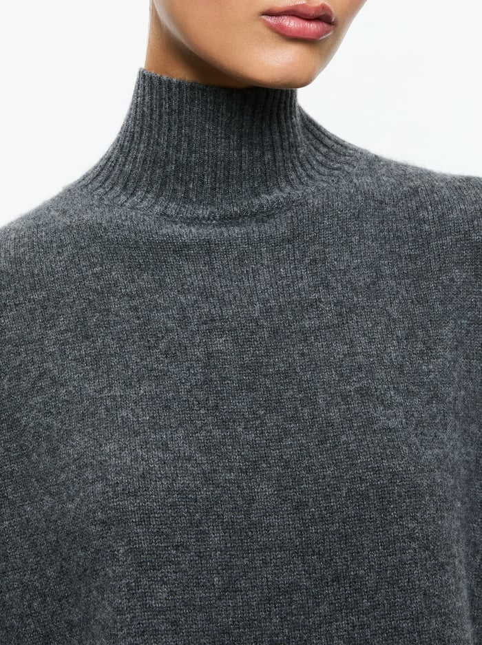 BARBRA TURTLENECK - CHARCOAL HEATHER image 3 - Alice And Olivia