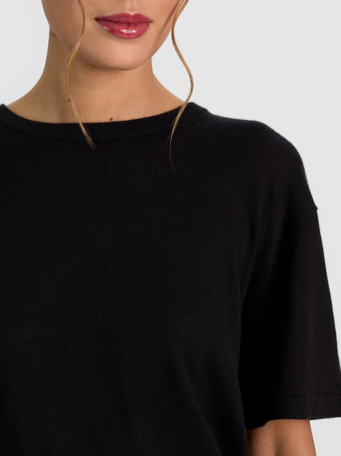 AMELIE CASHMERE KNIT TEE - BLACK image 3 - ALICE + OLIVIA