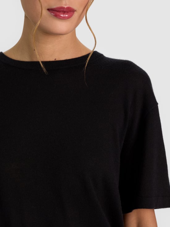 BLACK-AMELIE CASHMERE KNIT TEE