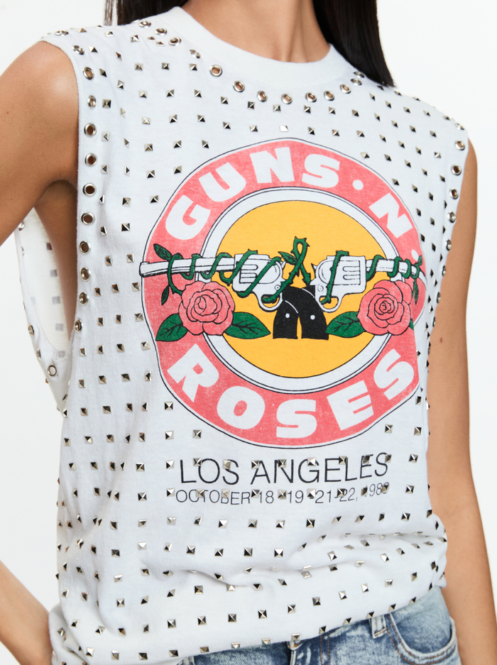 MICAH MUSCLE TANK - OFF WHITE MULTI image 3 - Alice And Olivia