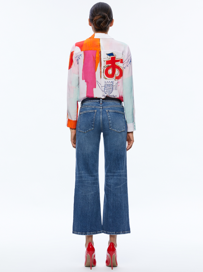 A+O X BASQUIAT WILLA PLACKET TOP - INSIGNIA image 1 - Alice And Olivia