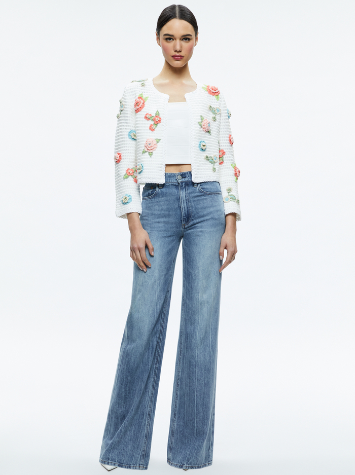 ANDERSON CARDIGAN - WHITE MULTI image 1 - Alice And Olivia