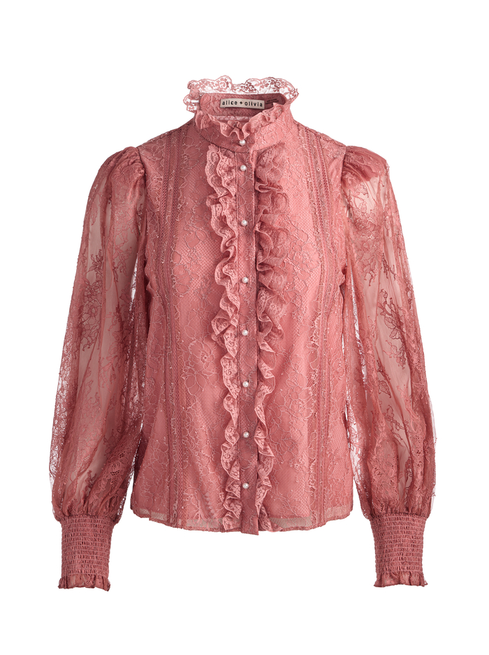 EUGENIA LACE BLOUSE - BOHEMIAN ROSE image 5 - Alice And Olivia