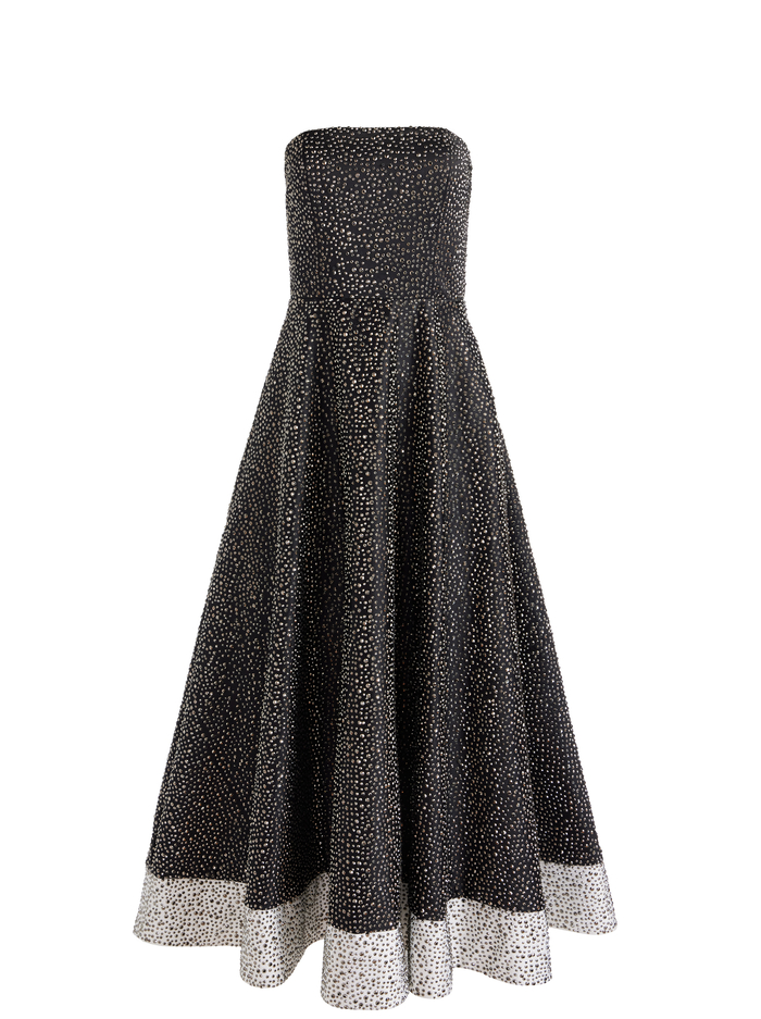 BIJOU CRYSTAL GOWN - BLACK/OFF WHITE image 5 - Alice And Olivia