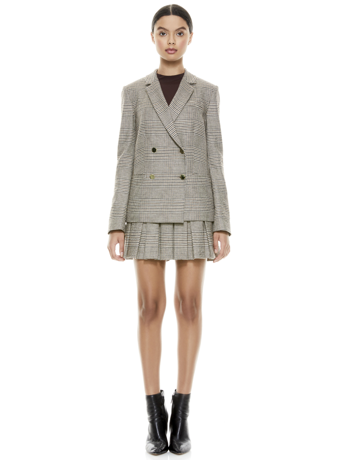 EMILIE PLEATED MINI SKIRT - AFTERGLOW PLAID image 4 - Alice And Olivia