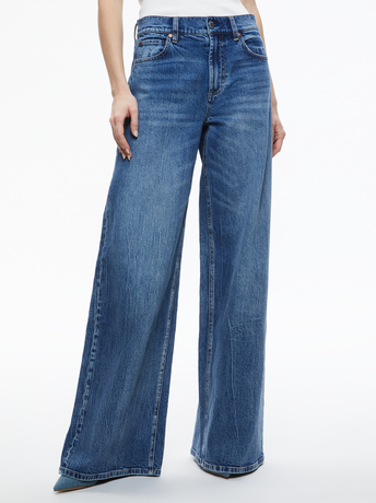 BROOKLYN BLUE-TRISH MID RISE BAGGY JEAN
