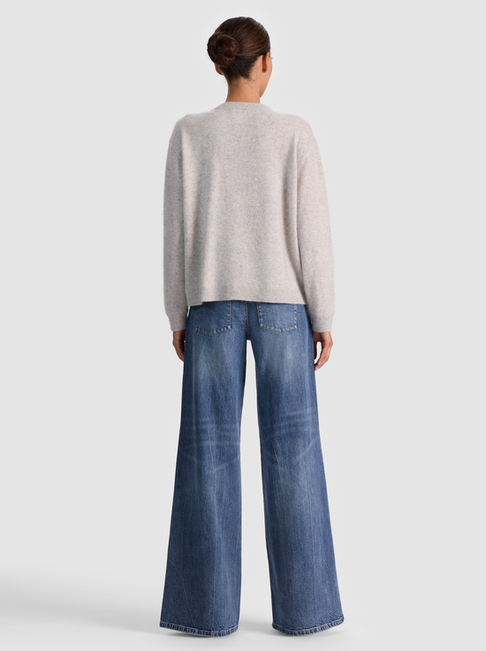 STORM GREY HEATHER-BRADLEY CASHMERE CARDIGAN