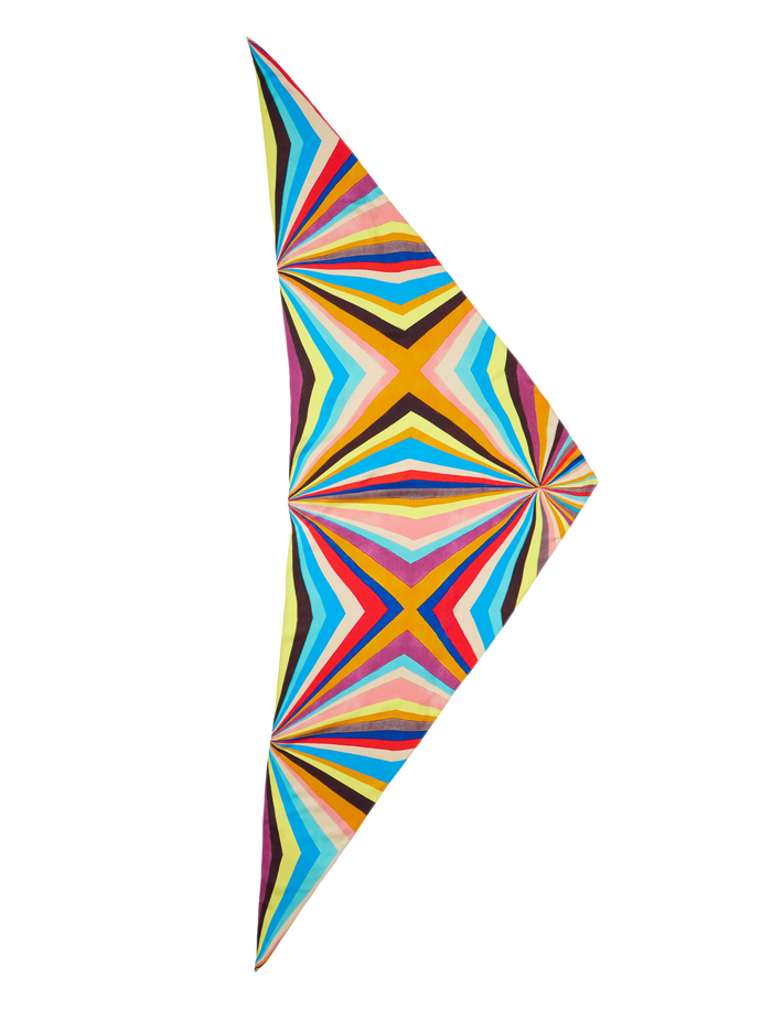 MARLA PRINTED HEADSCARF - POMELO STRIPE image 3 - Alice And Olivia