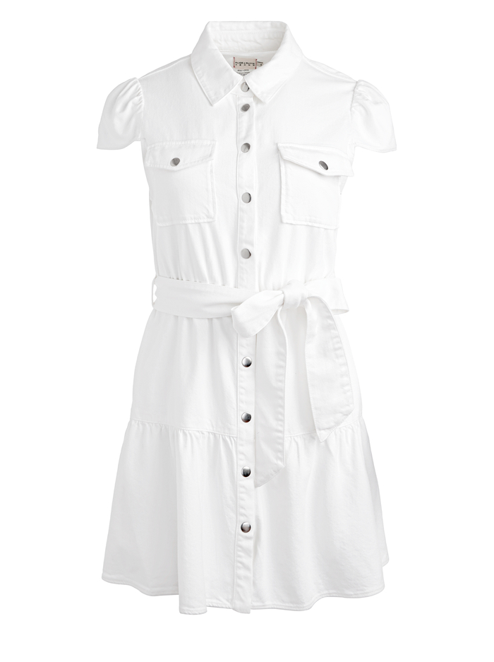 MIRANDA MINI DENIM DRESS - WHITE image 5 - Alice And Olivia