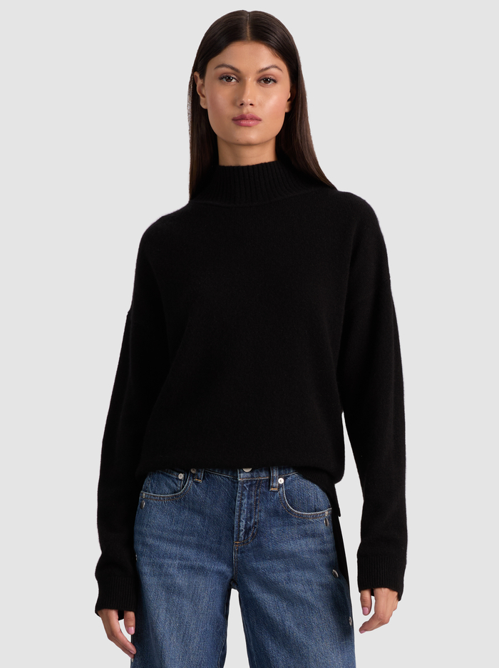 MELIE CASHMERE PULLOVER - BLACK - Alice And Olivia