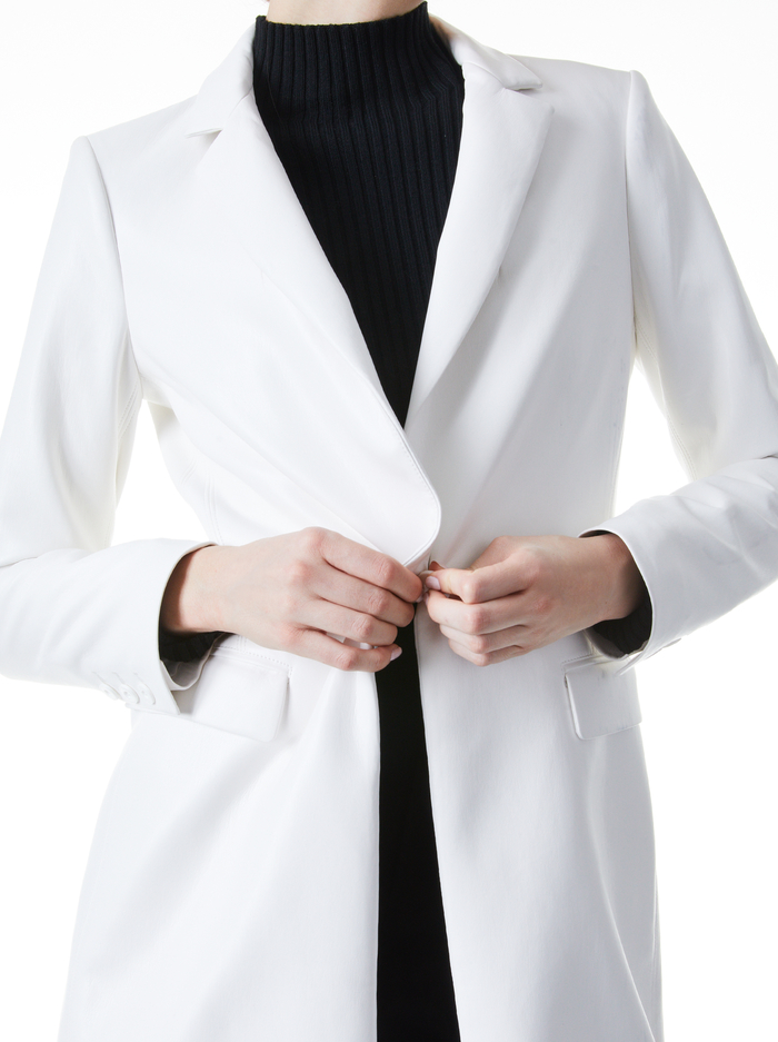 MACEY VEGAN LEATHER LONG BLAZER - OFF WHITE image 3 - Alice And Olivia