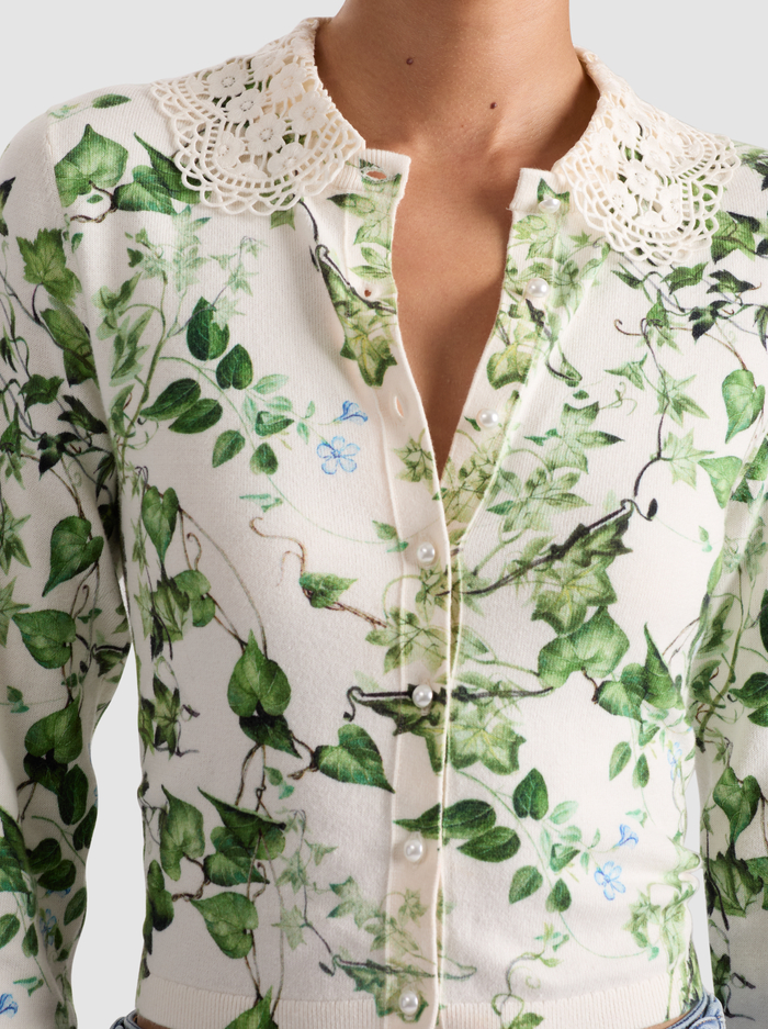 CARSON COLLARED CARDIGAN - VINEYARD image 3 - Alice And Olivia