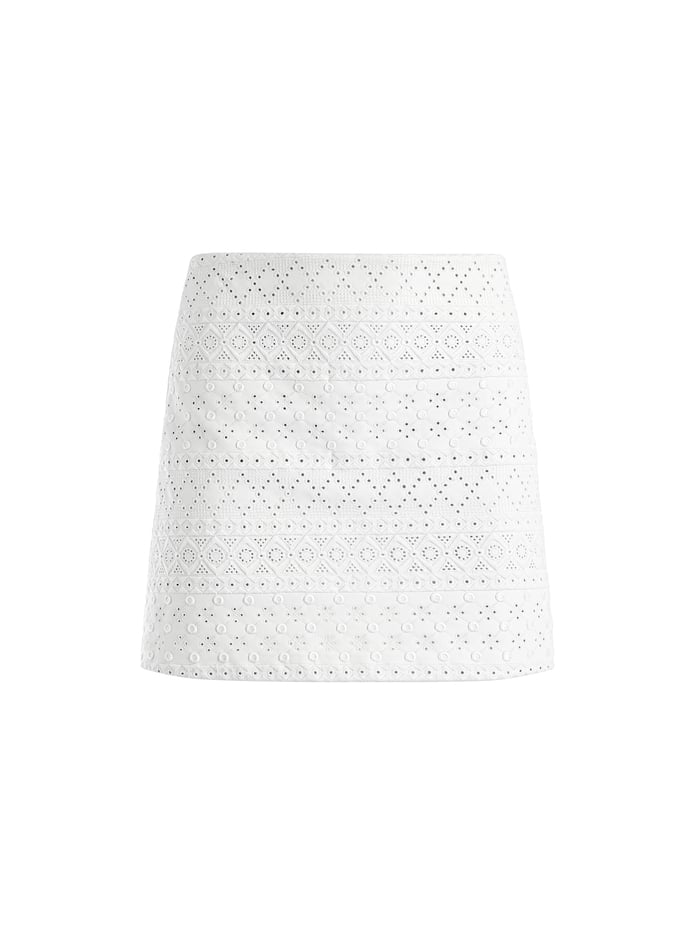 RILEY EMBROIDERED MINI SKIRT - OFF WHITE image 5 - Alice And Olivia