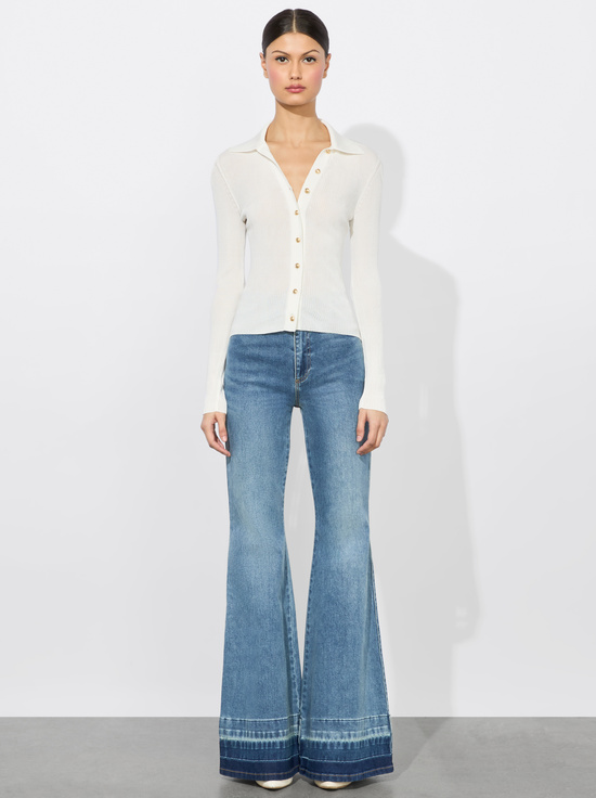 SOFT WHITE-NEALIE RIBBED POLO