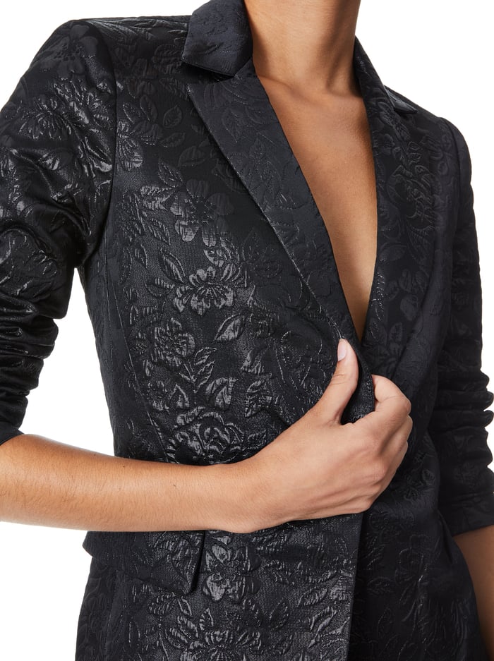 MACEY CUFFED SHAWL COLLAR BLAZER - BLACK image 3 - Alice And Olivia