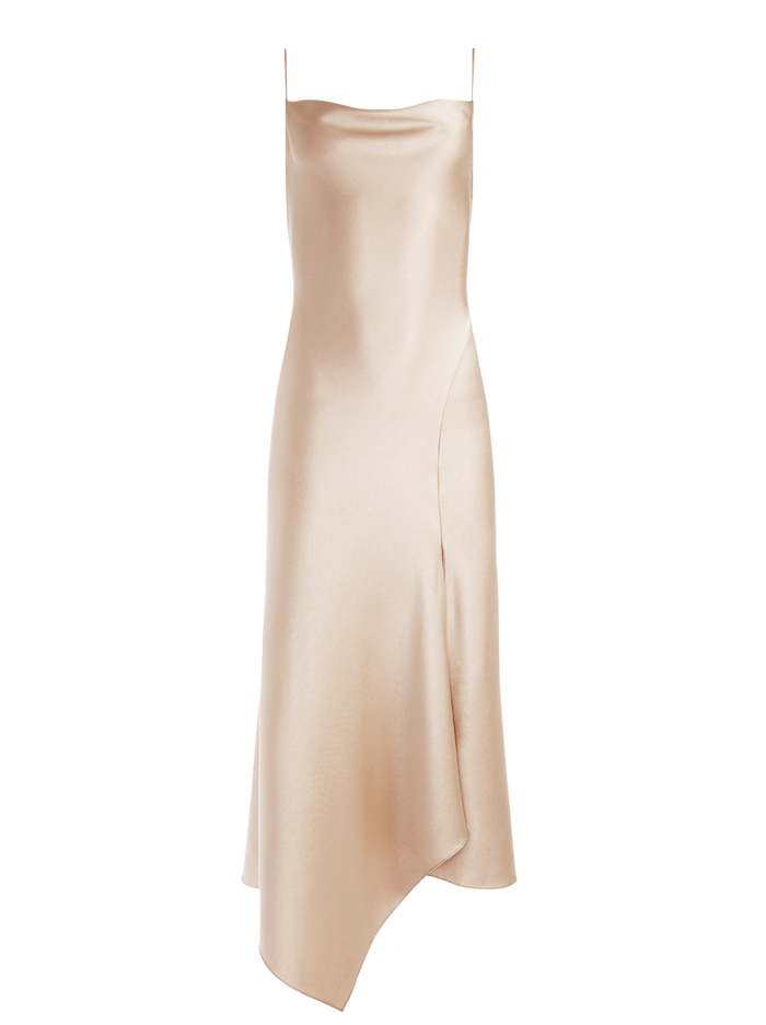 HARMONY DRAPEY SLIP MIDI DRESS - ALMOND image 5 - ALICE + OLIVIA
