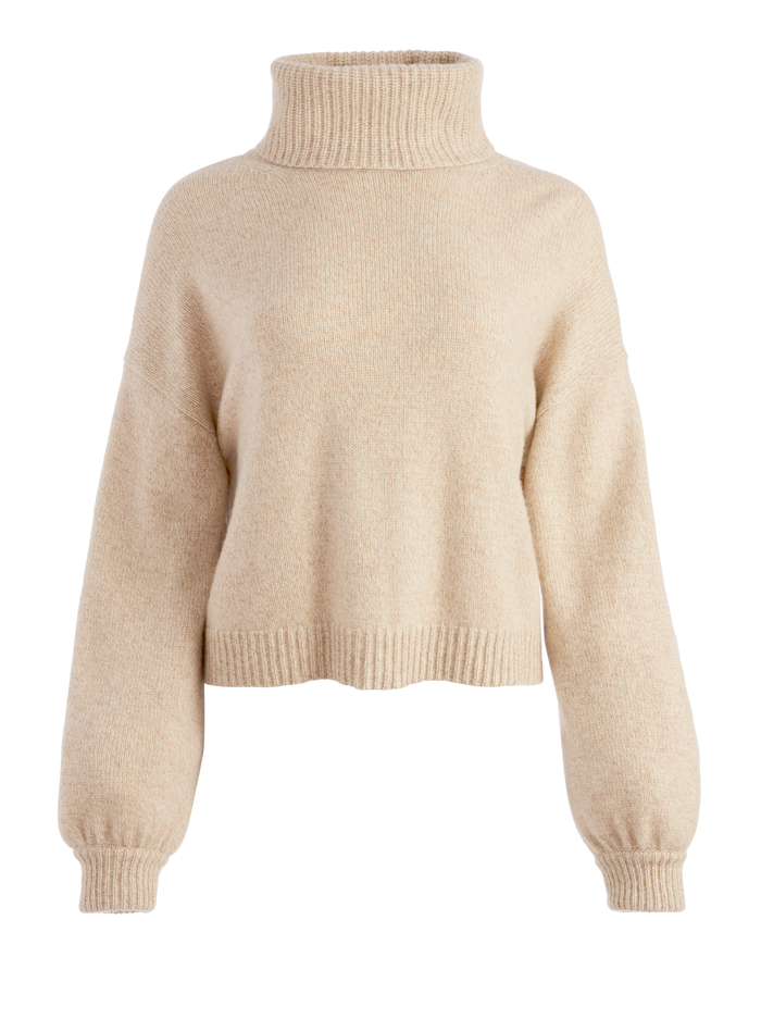 FRANKLYN TURTLENECK PULLOVER - OATMEAL/CAMEL image 5 - Alice And Olivia