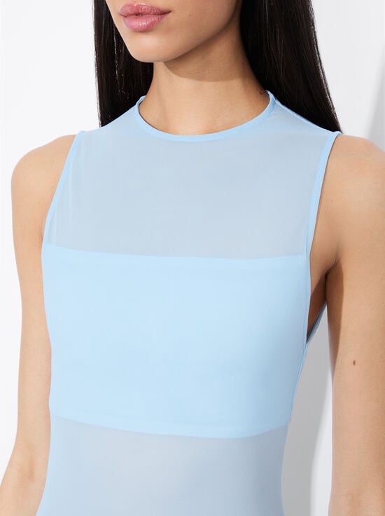 MINERAL BLUE-BANDEAU SLEEVELESS BODYSUIT