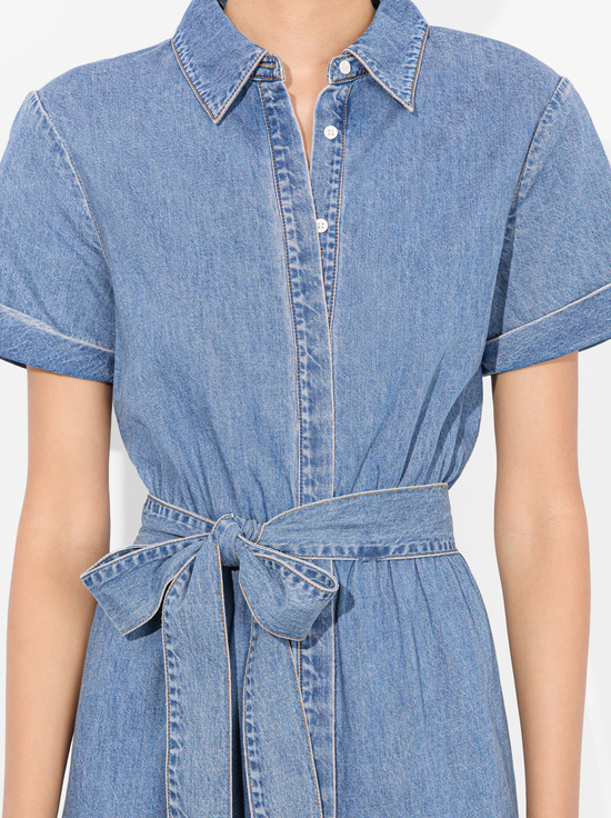PEYTON VINTAGE BLUE-CHASSIDY DENIM MIDI DRESS