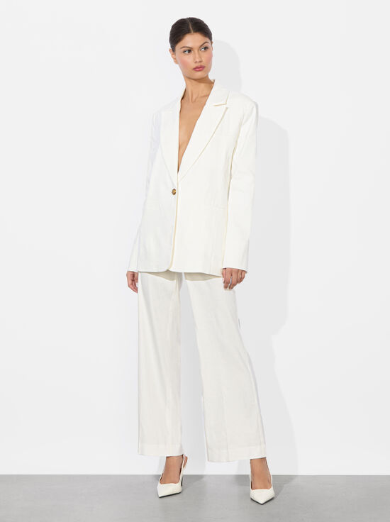 OFF WHITE-BILLIE BOXY LINEN BLAZER